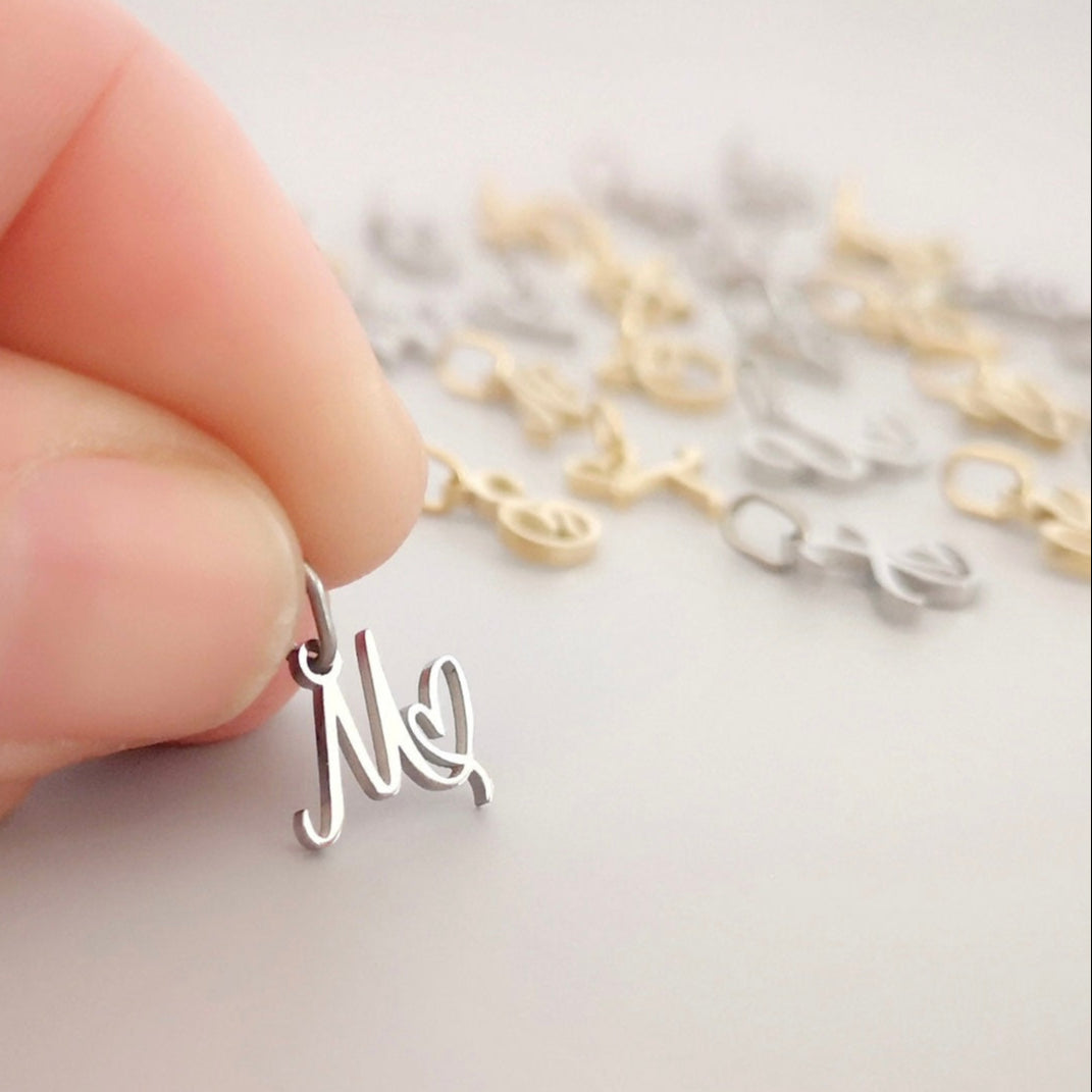 Spring Script Initial Necklace (Writing)