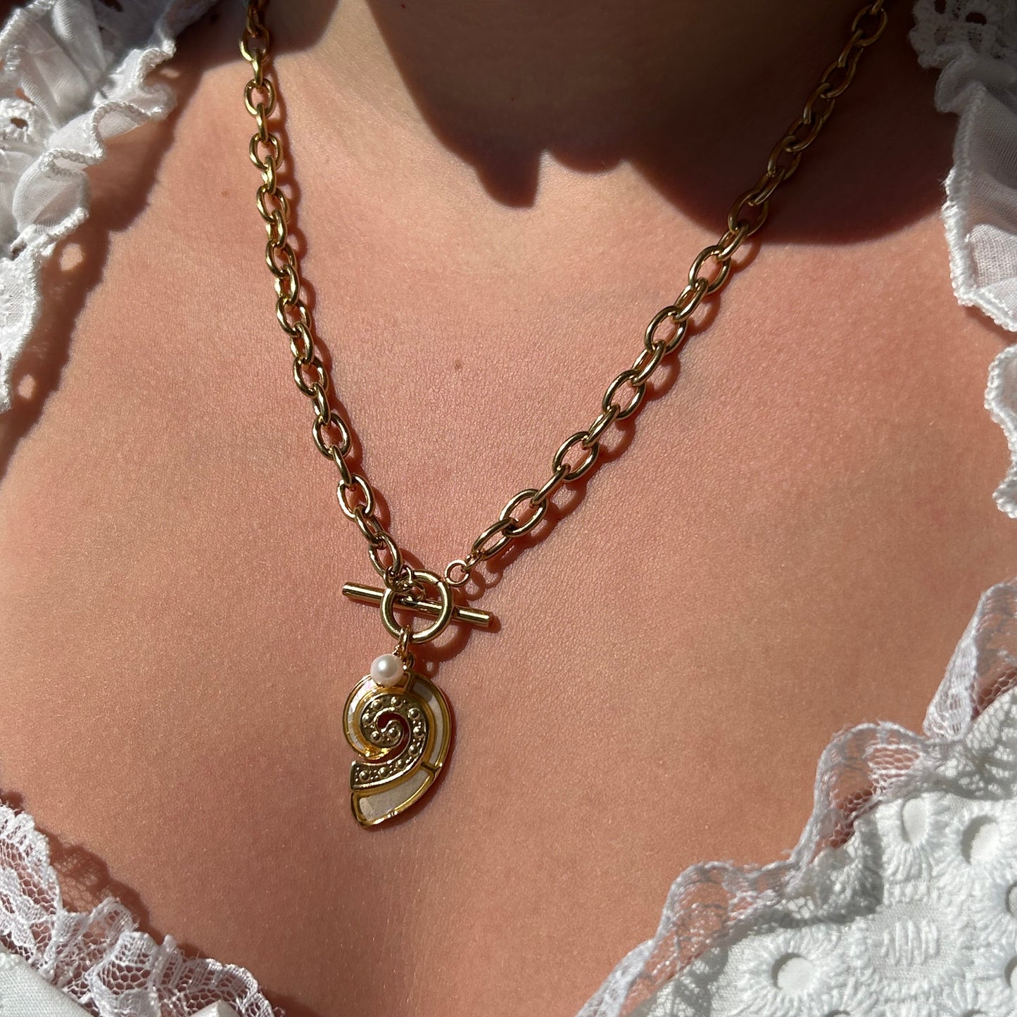 Kirstyn's Golden Shell Necklace