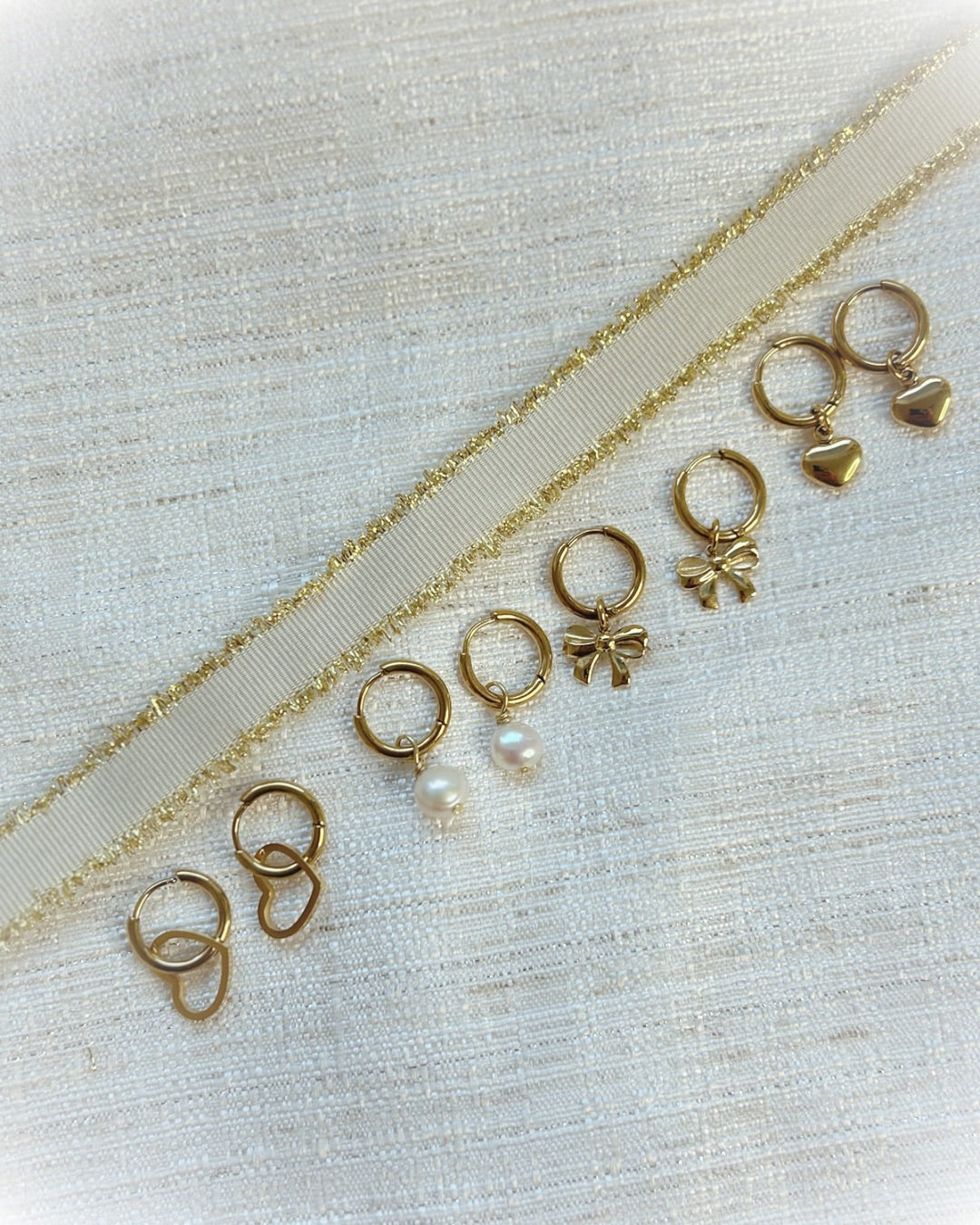 Everyday hoop with freshwater pearl charm