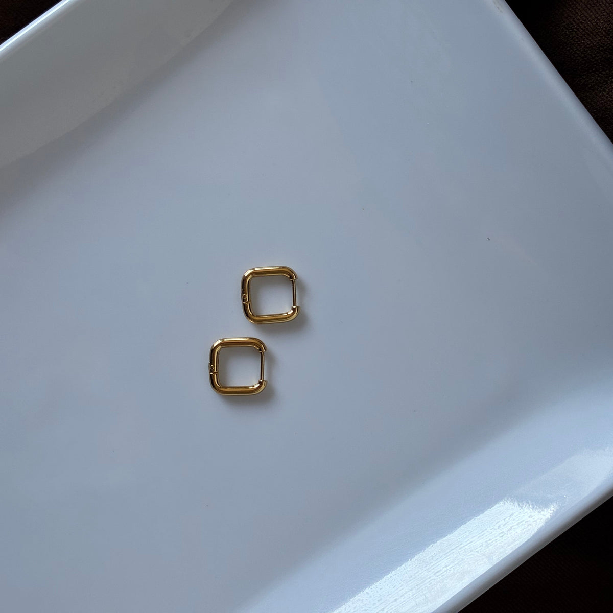 Lauren square hoop, everyday staple earring