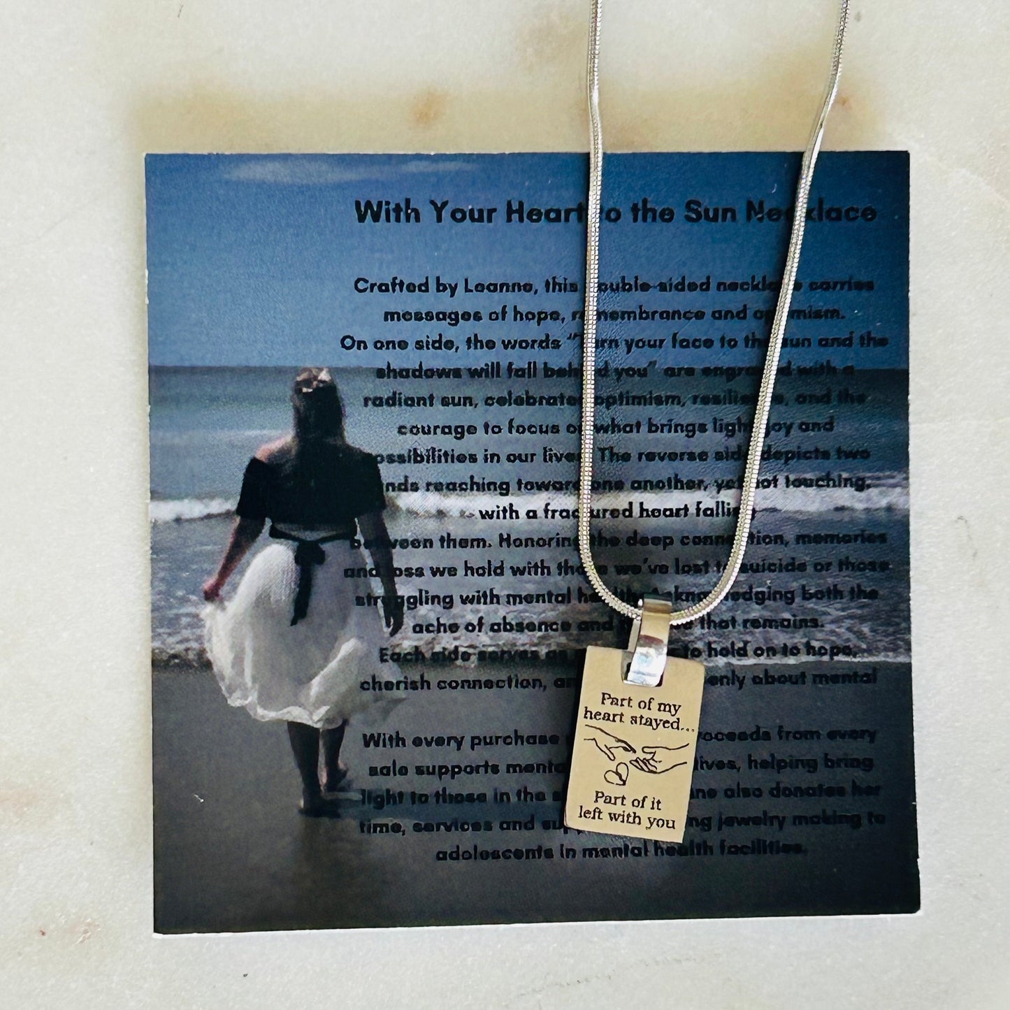With Your Heart to the Sun Mental Health Awareness Necklace