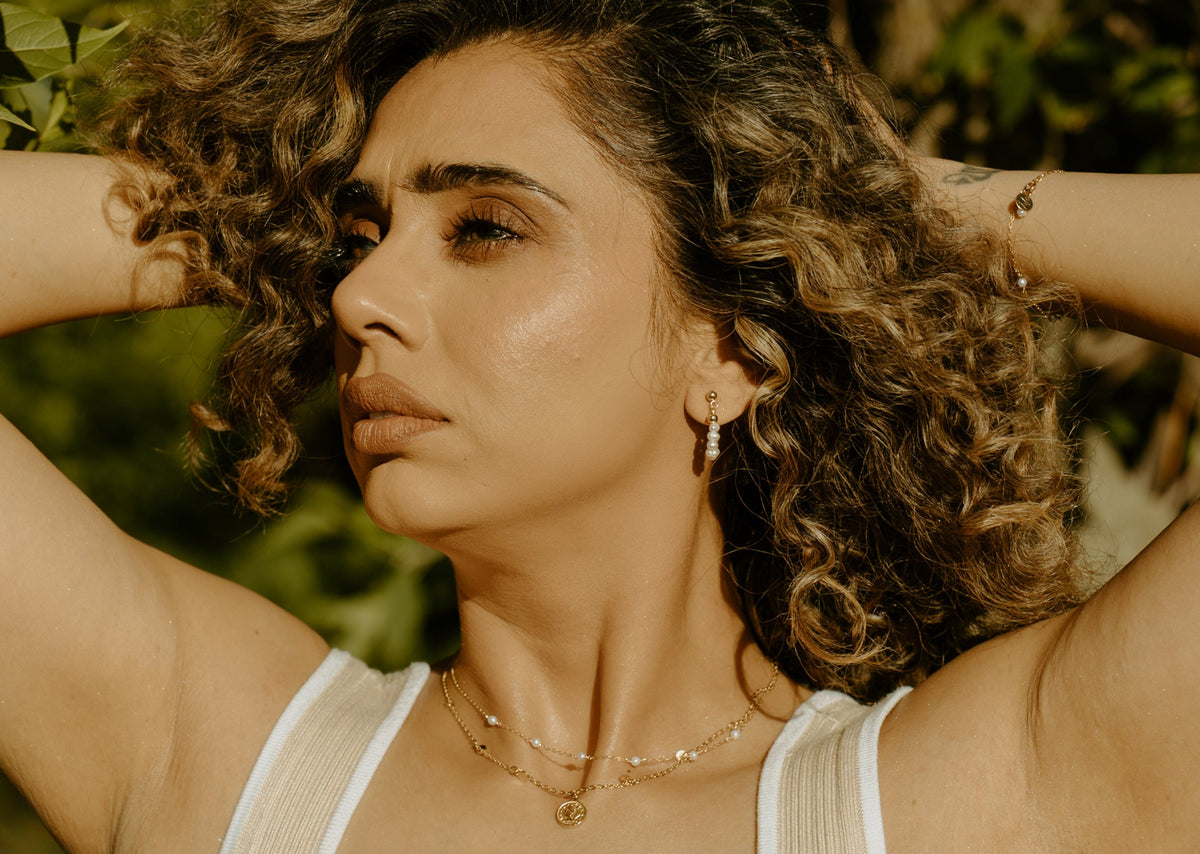 Ariel Pearl Mini Hoops