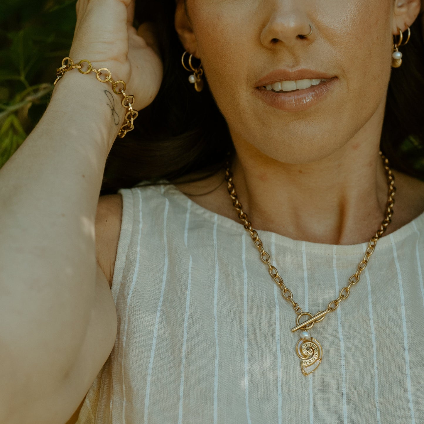 Kirstyn's Golden Shell Necklace