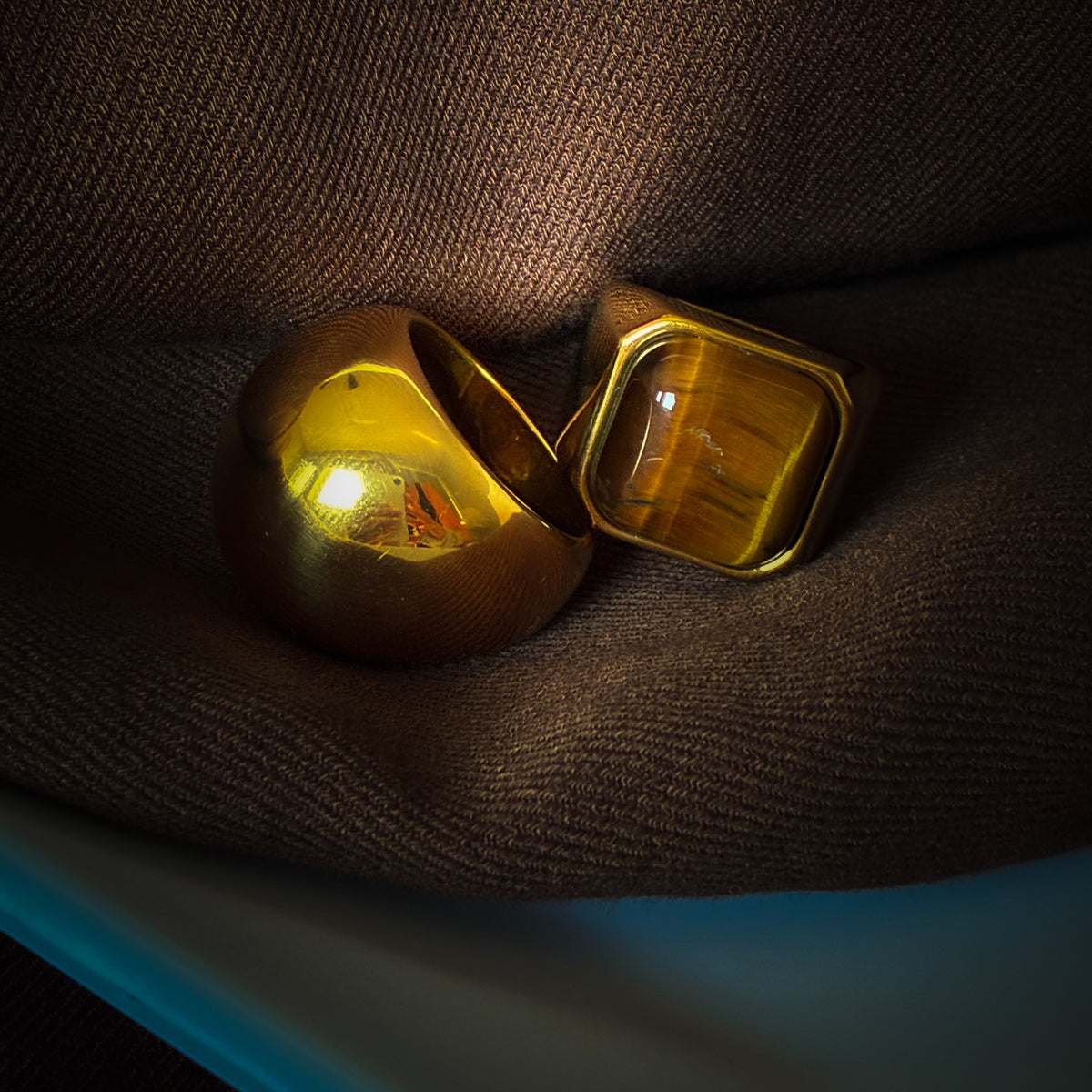 Smooth chunky gold ring everyday statement jewelry