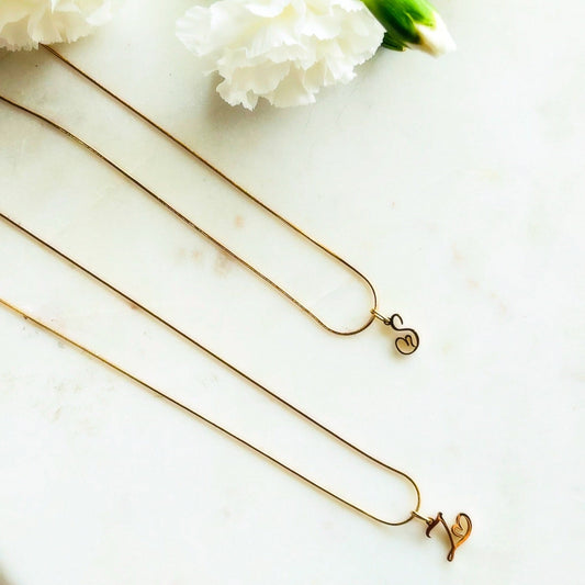 Spring Script Initial Necklace (Writing)