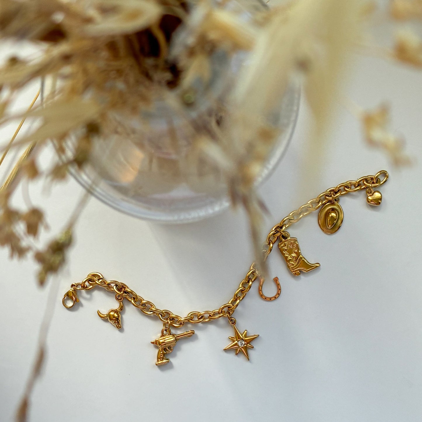 gold country charm bracelet
