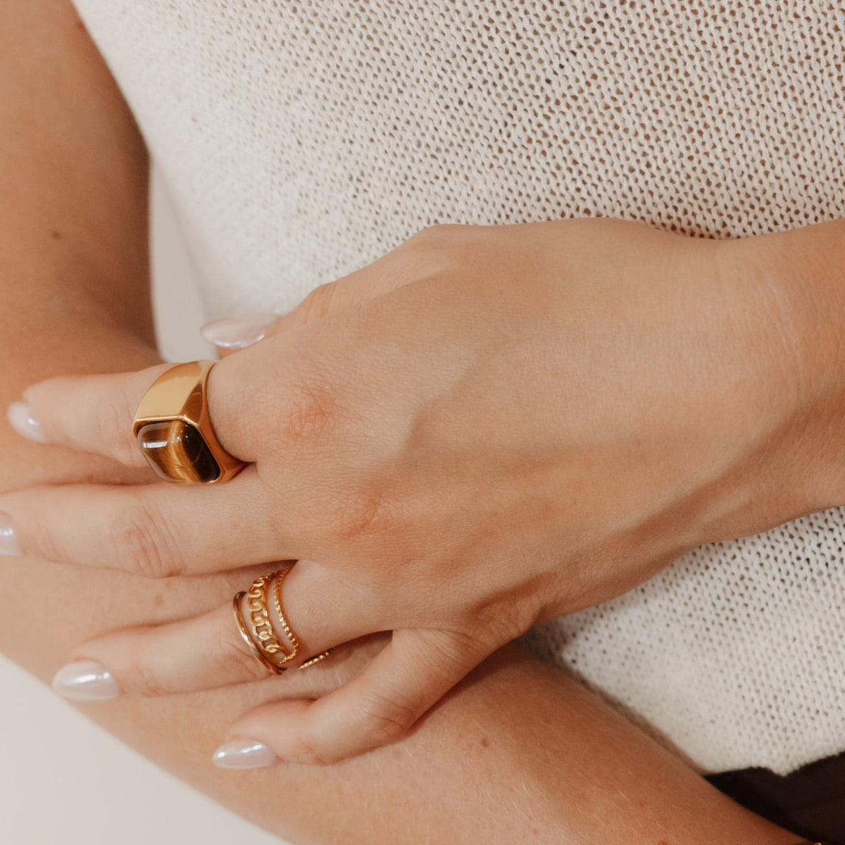 Brown tiger eye statement ring meaningful jewelry gift